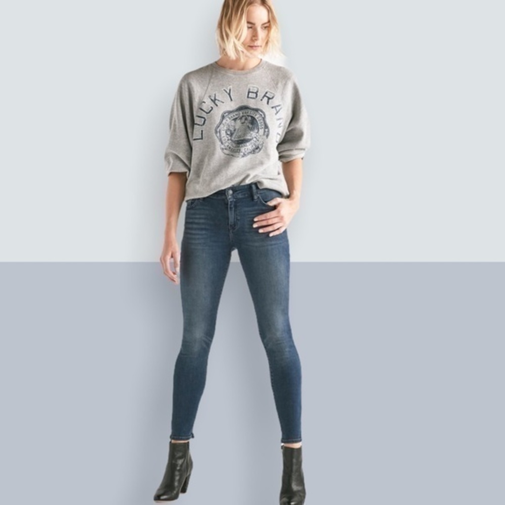 LUCKY BRAND Ava Super Skinny Distressed Jeans 0